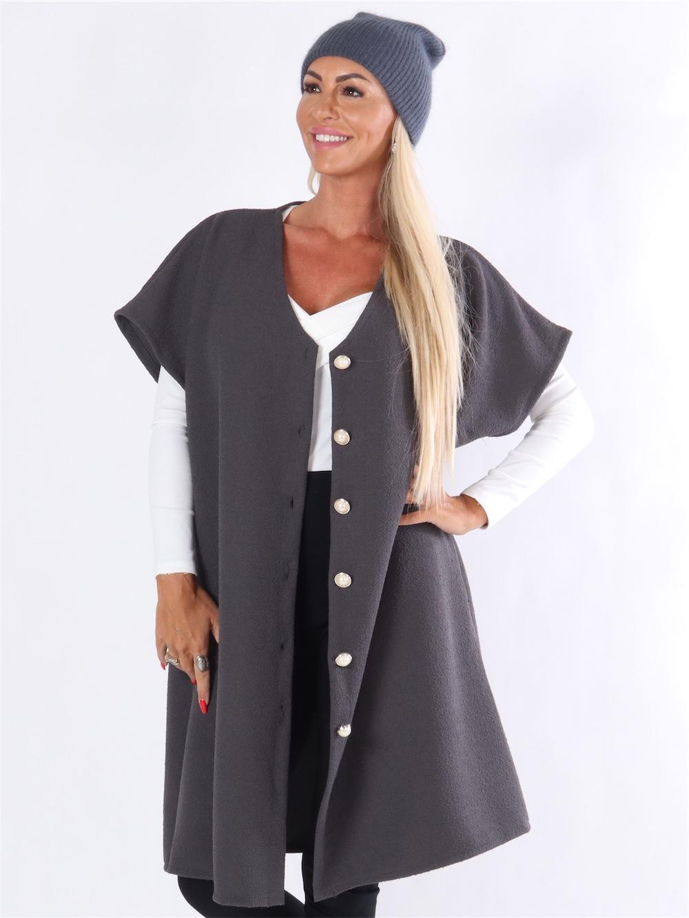 Fernanda - Oversized kofta med fina pärlknappar